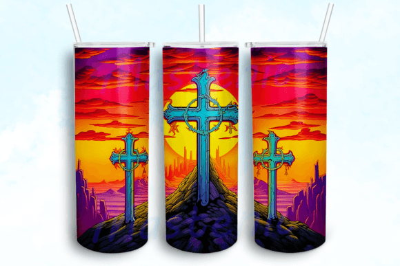 Cross Faith and Jesus Easter Tumbler PNG: Graphics for Crafts