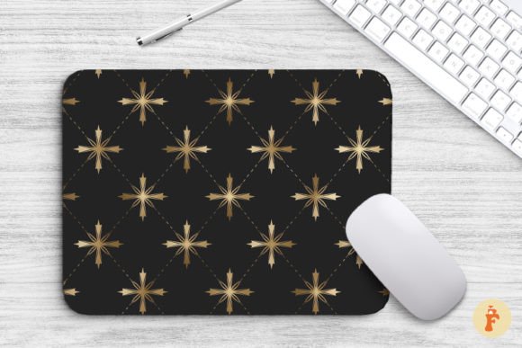 Golden Jesus Cross Pattern for Graphics & Crafts