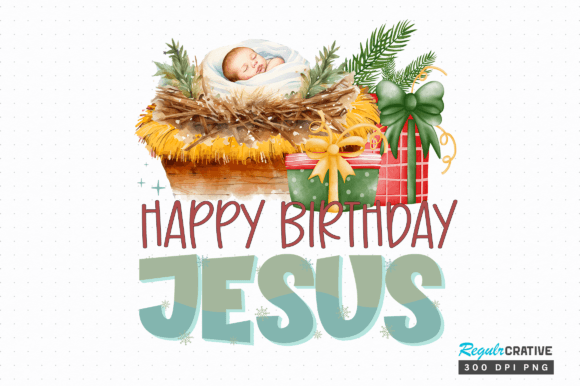 Happy Birthday Jesus PNG Design for Crafts & Graphics