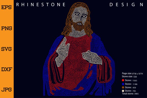 Heart of Jesus Rhinestone Template