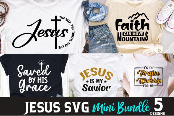 Jesus SVG Bundle 5 Christian Quotes – Graphics & Crafts Bundle