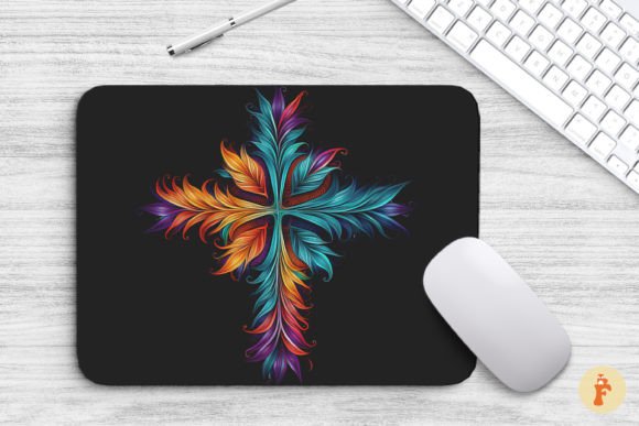 Mouse Pad Vibrant Christian Cross: Graphics & Backgrounds
