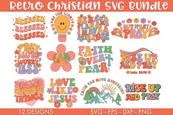 Retro Christian SVG Bundle Cut File